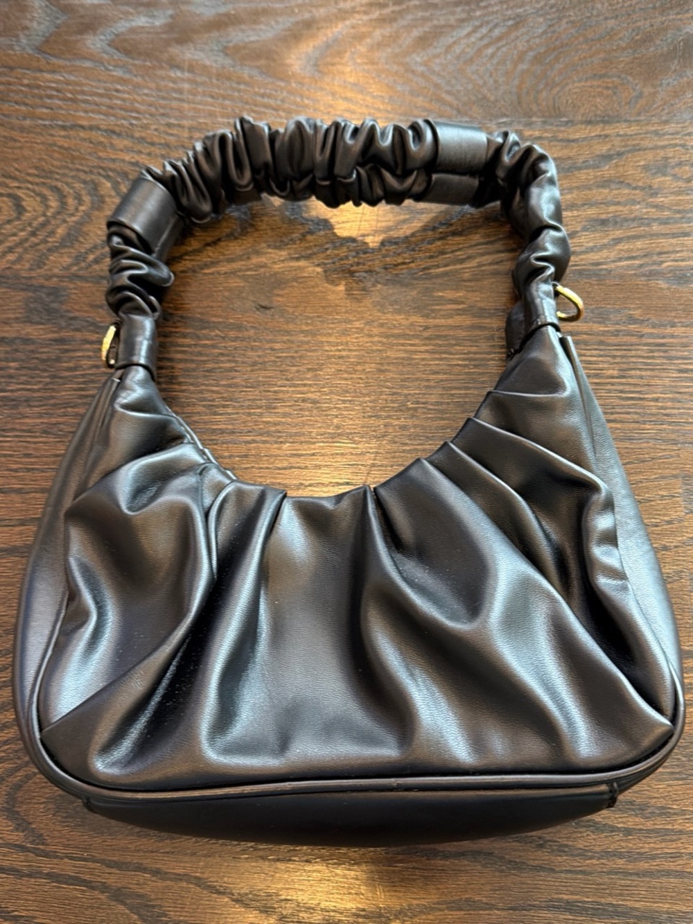 Black Ruched Shoulder Bag - Women Bags